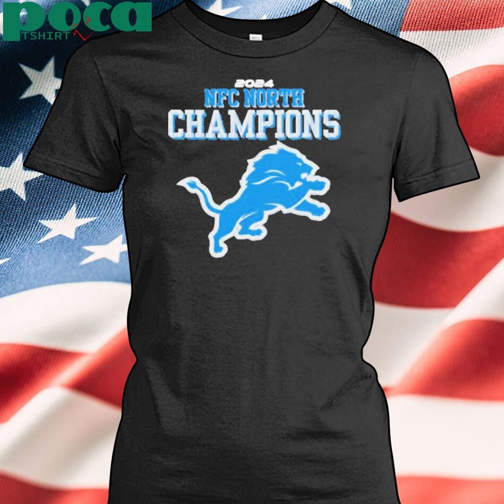 Detroit Football 2024 NFC North Division Champions Lions Logo Shirt