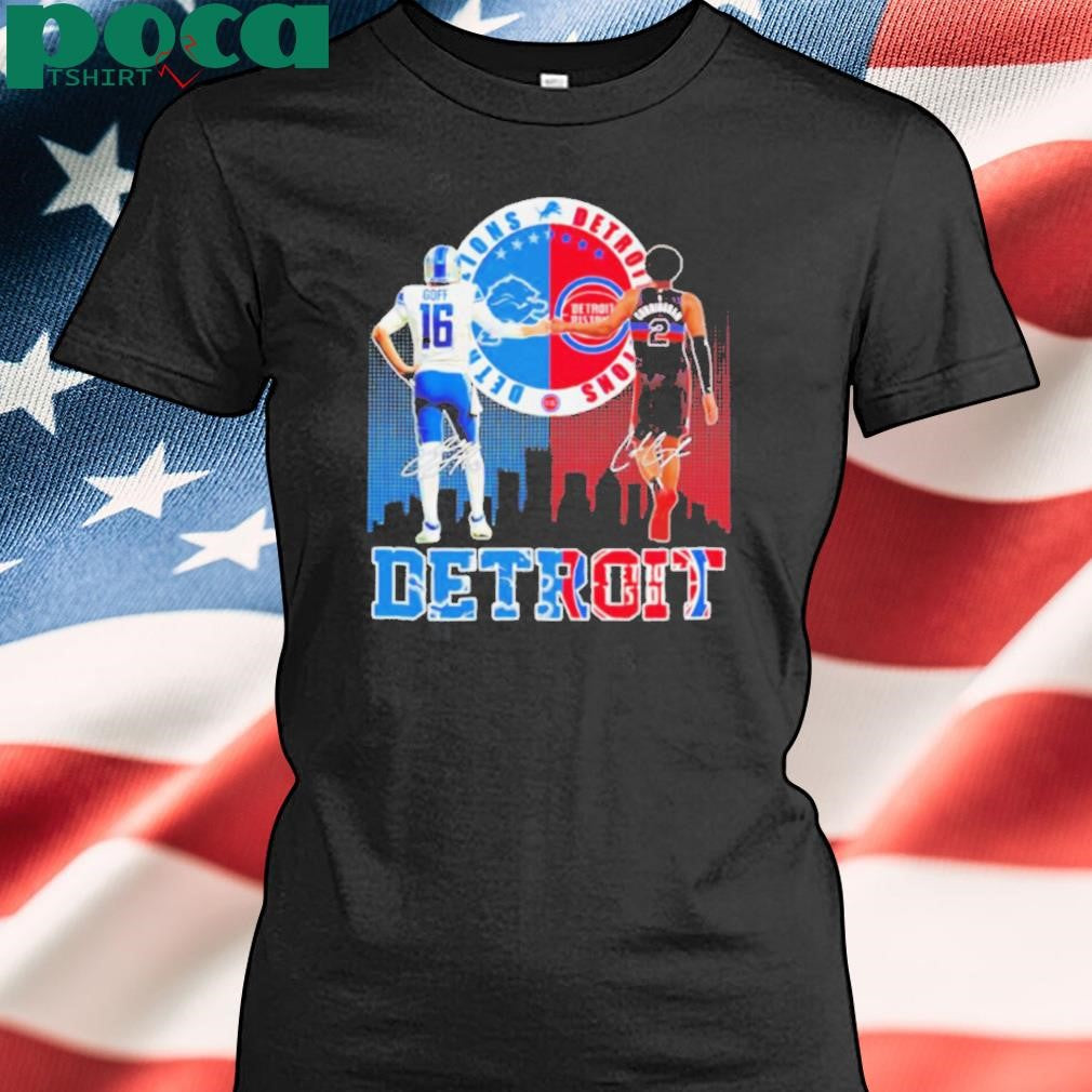Detroit Lions and Pistons Jared Goff vs Cade Cunningham Signatures shirt