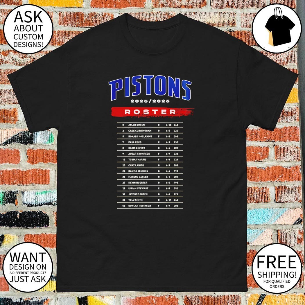 Detroit Pistons All dawg NBA playoffs 2025-26 Roster shirt