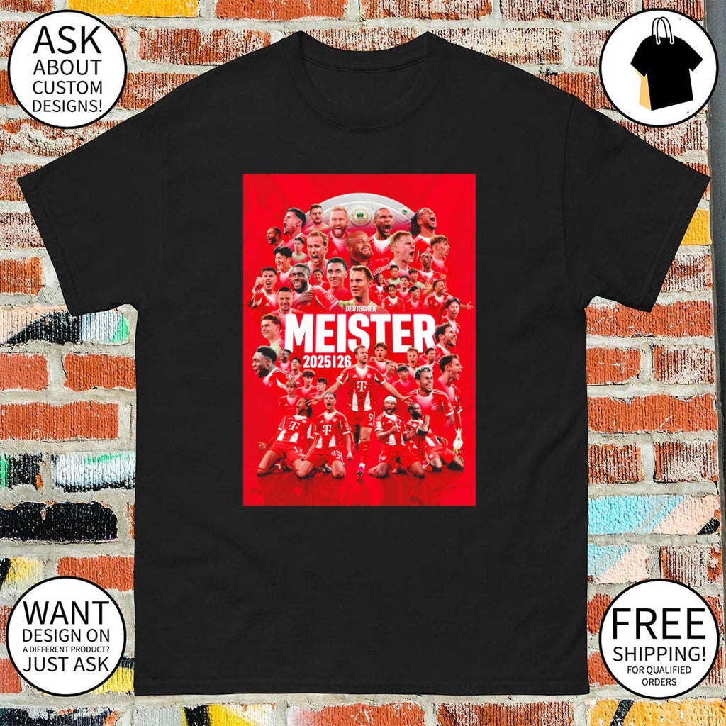 Deutscher Meister Bundesliga Bayern Munich FC 2025 26 poster shirt