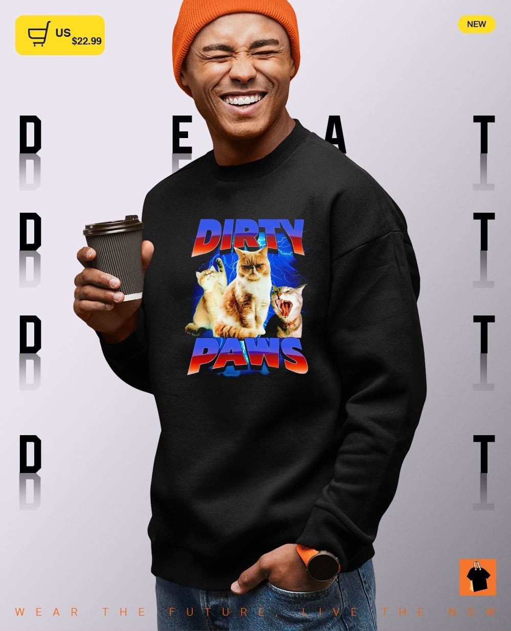 Dirty paws funny cat graphic shirt