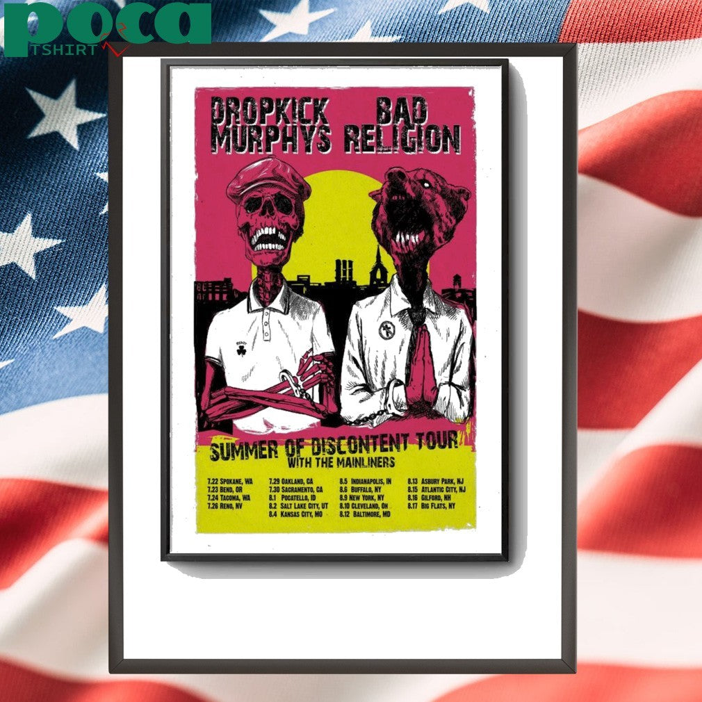Dropkick Murphys Summer Of Discontent Tour 2025 Poster shirt