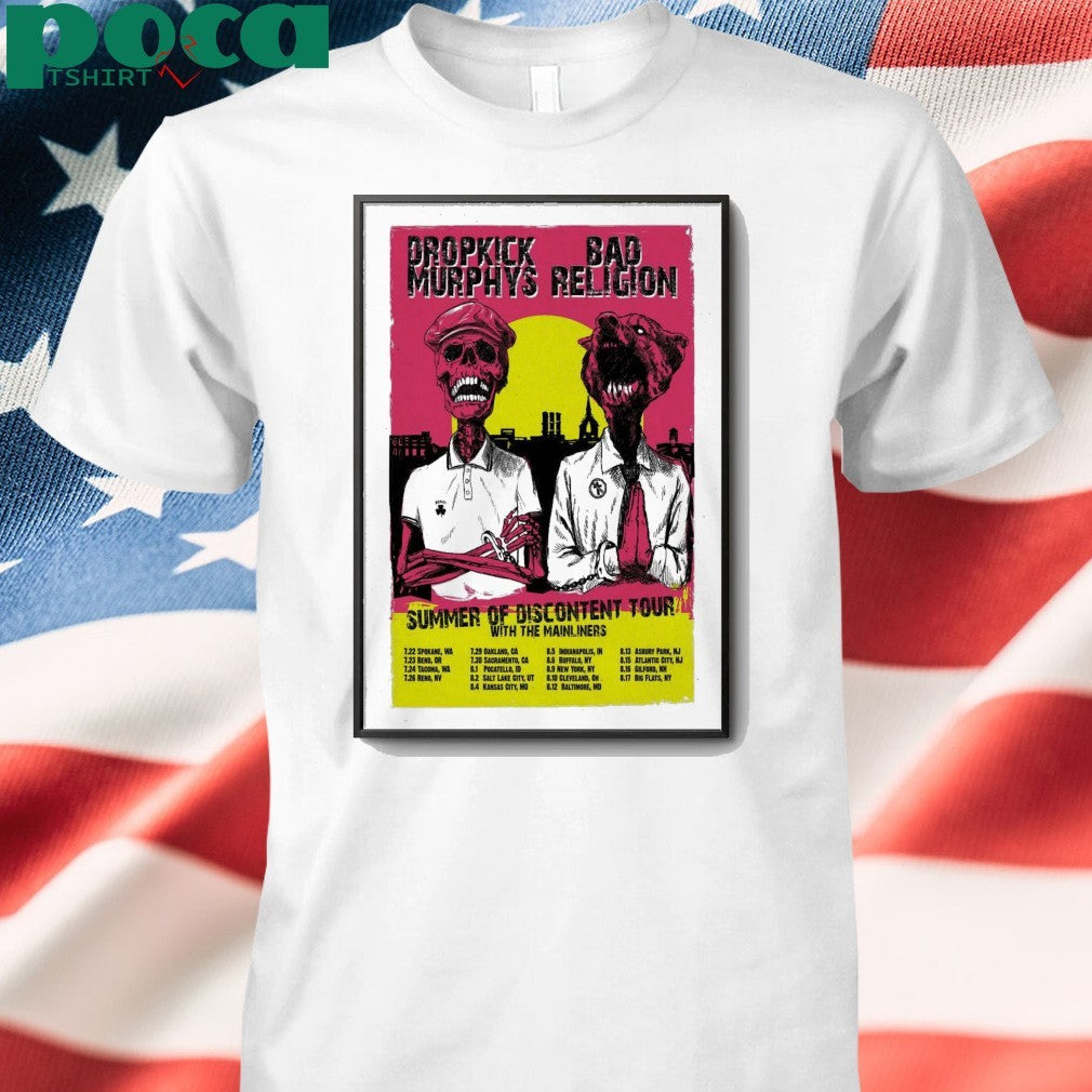 Dropkick Murphys Summer Of Discontent Tour 2025 Poster shirt