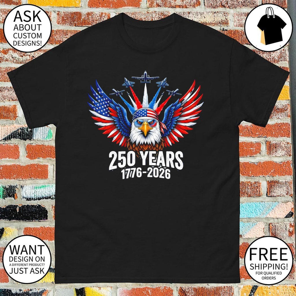 Eagle Fighter Jets American flag Patriotic 250 Years 1776 2026 4th of July shirt