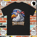 Eagle Wearing American Flag Bandana and Sunglasses Two Fiddy shirt