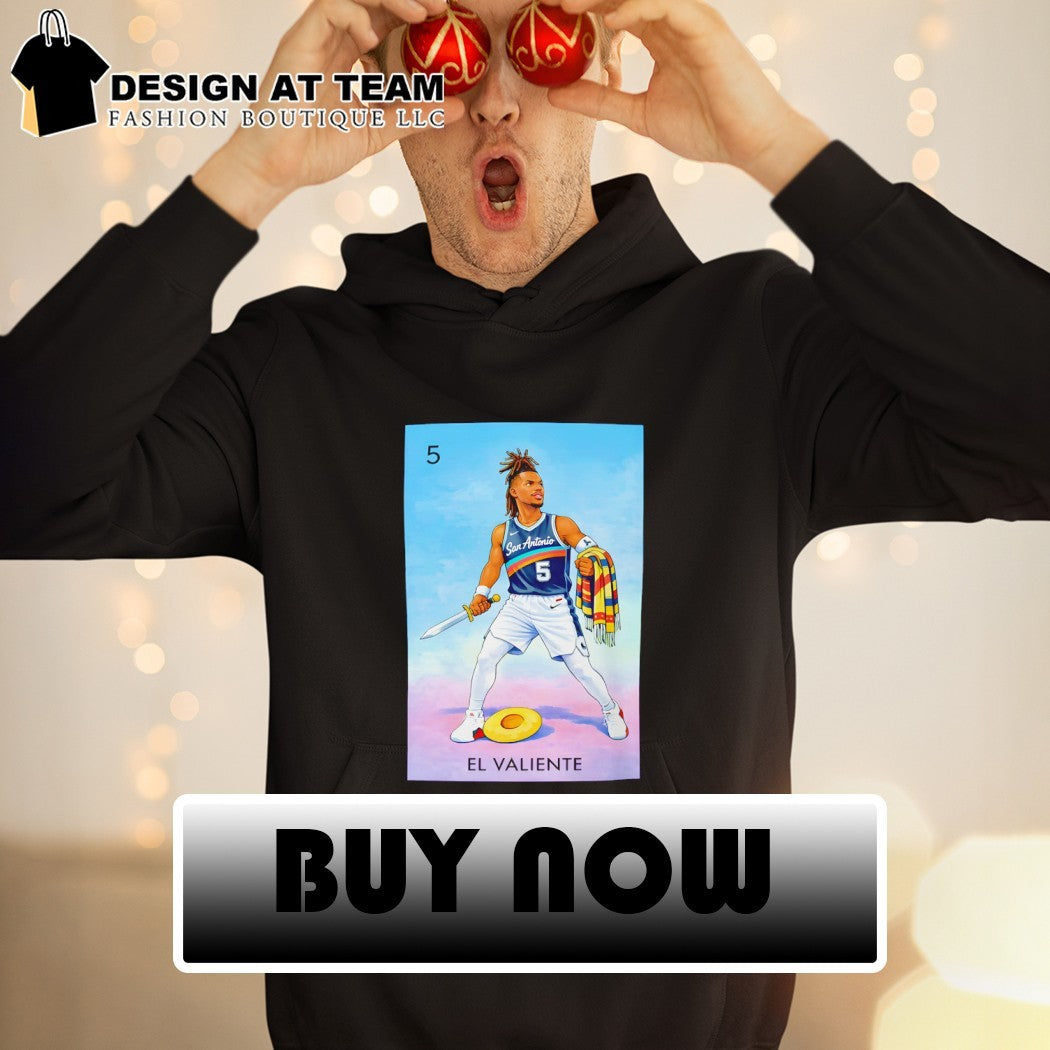 El Valiente Stephon Castle San Antonio Spurs Basketball Heart Basketball card shirt