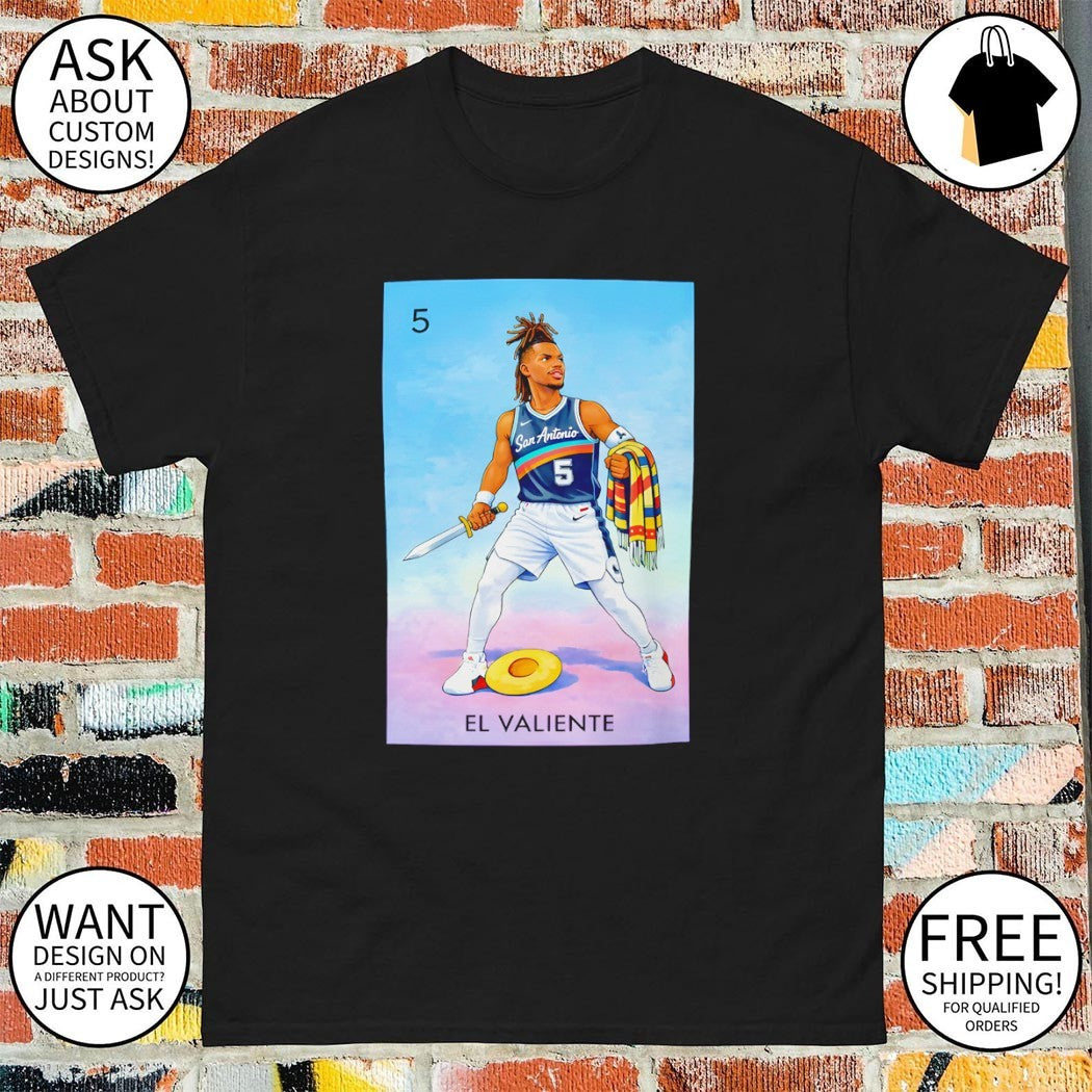 El Valiente Stephon Castle San Antonio Spurs Basketball Heart Basketball card shirt