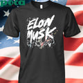 Elon Musk text scratchy shirt