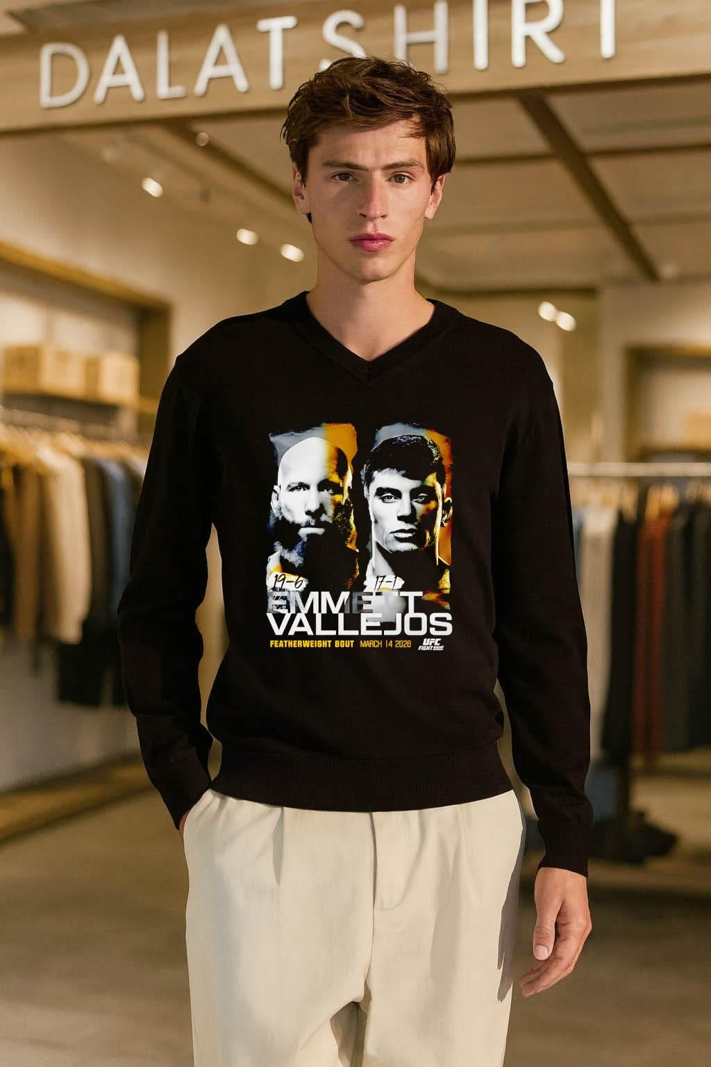 Emmett Vallejos Featherweight Bout March 14 2026 UFC shirt