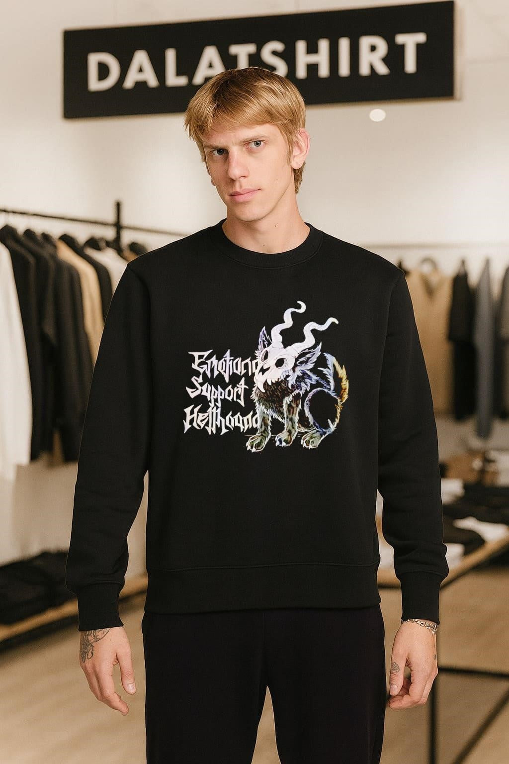 Emotional Support Hellhound Skull Headed Creature Goth Fantasy shirt