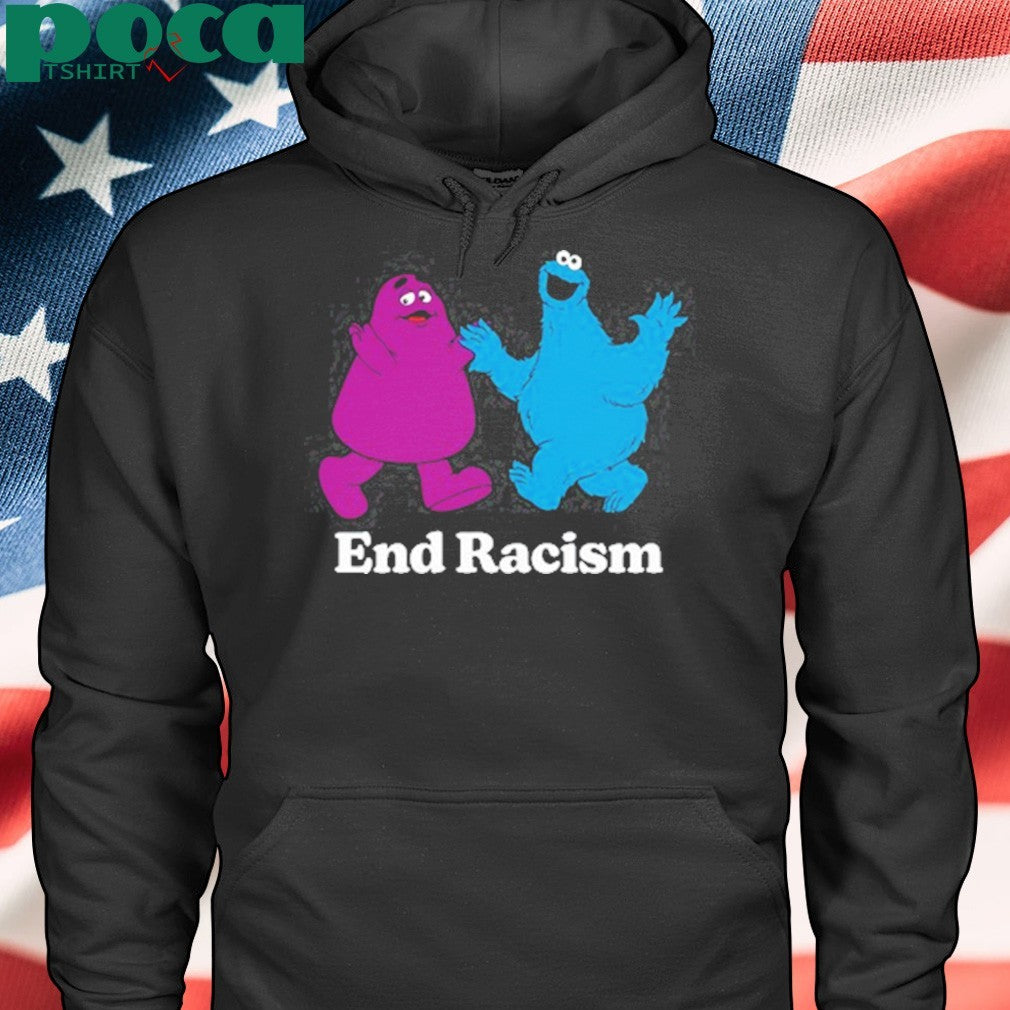 End Racism Grimace And Cookie Monster Shirt