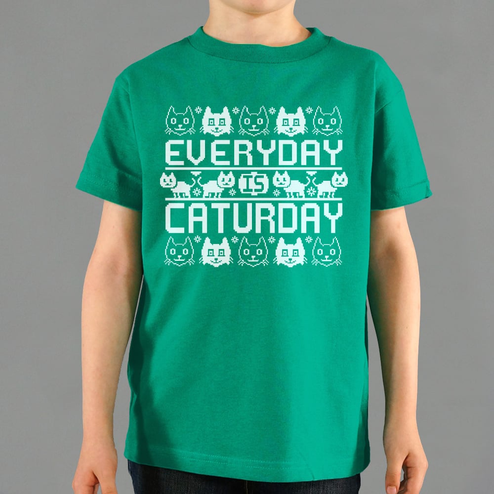 Every Day Is Caturday Ugly Sweater Style Cat Pattern