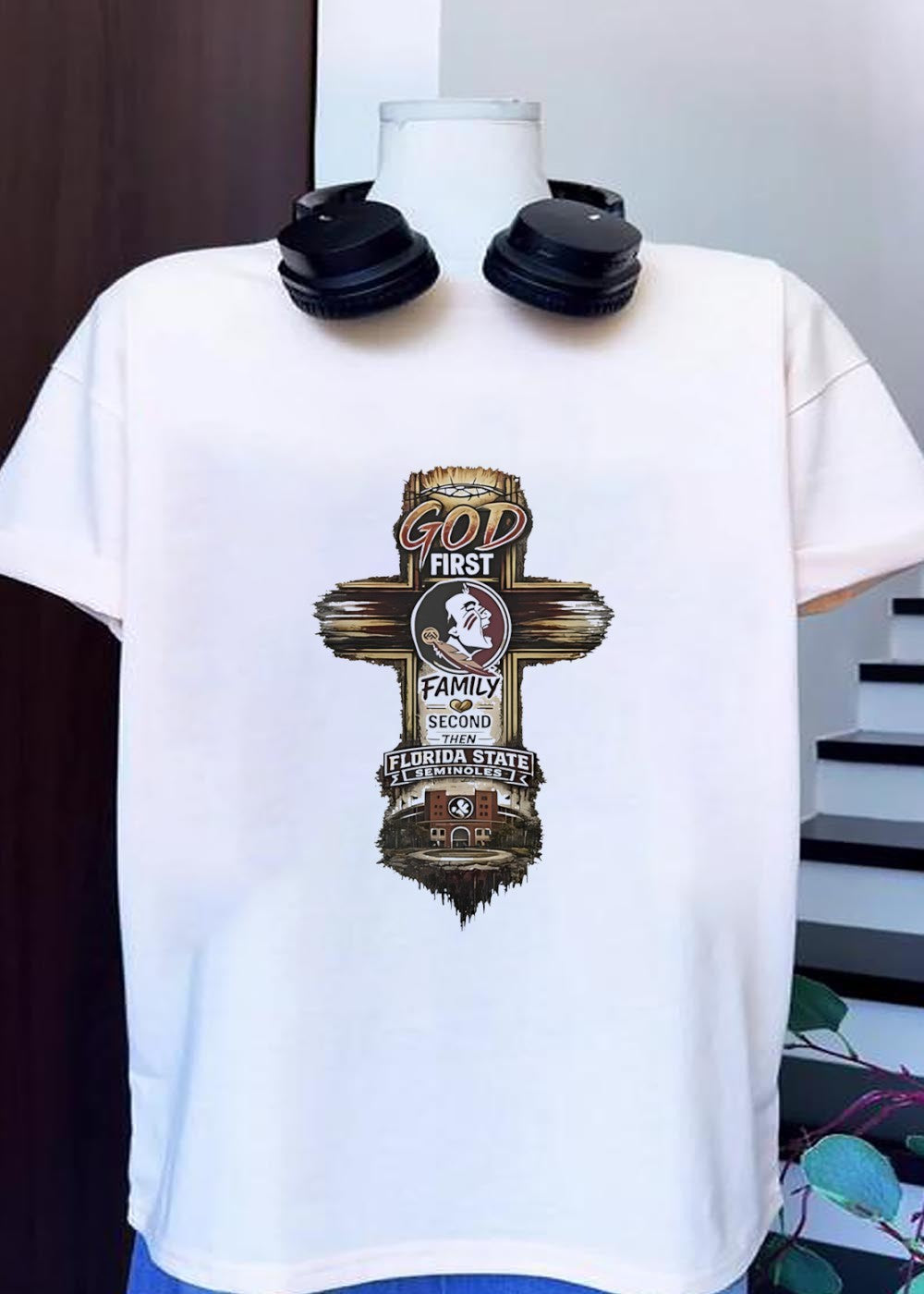 FSU Fan Gear God First Family Second then Florida State Seminoles T-Shirt