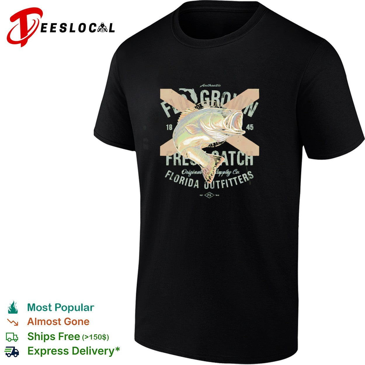 FloGrown fresh catch bass Florida outfitters shirt