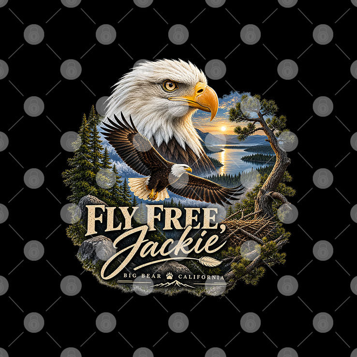 Fly Free Jackie Big Bear Eagle Memorial T Shirt