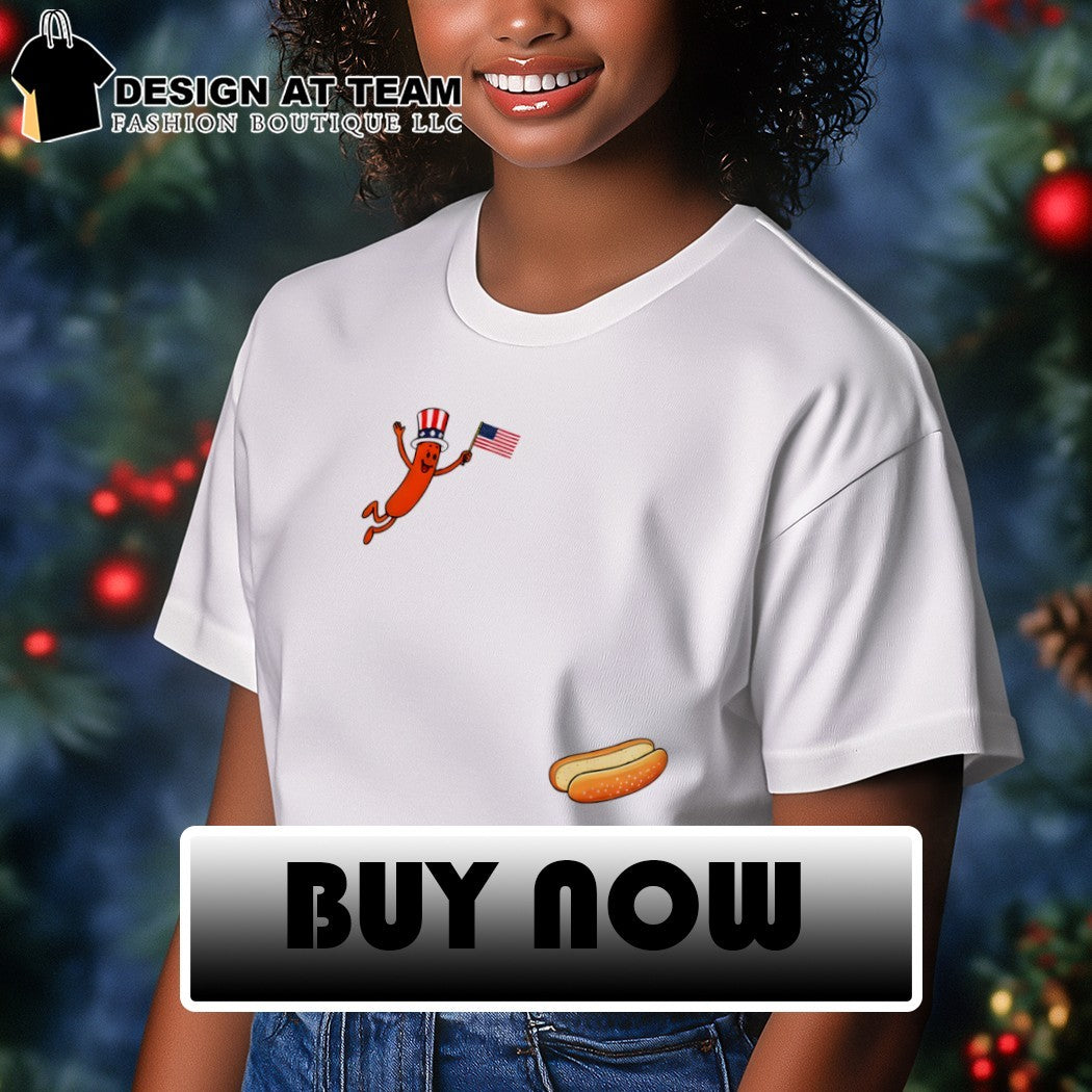 Flying hotdog American flag 4th of July 2026 shirt