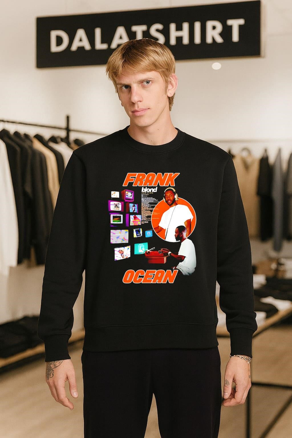 Frank Blond Ocean Vintage Music Monitors Typewriter shirt