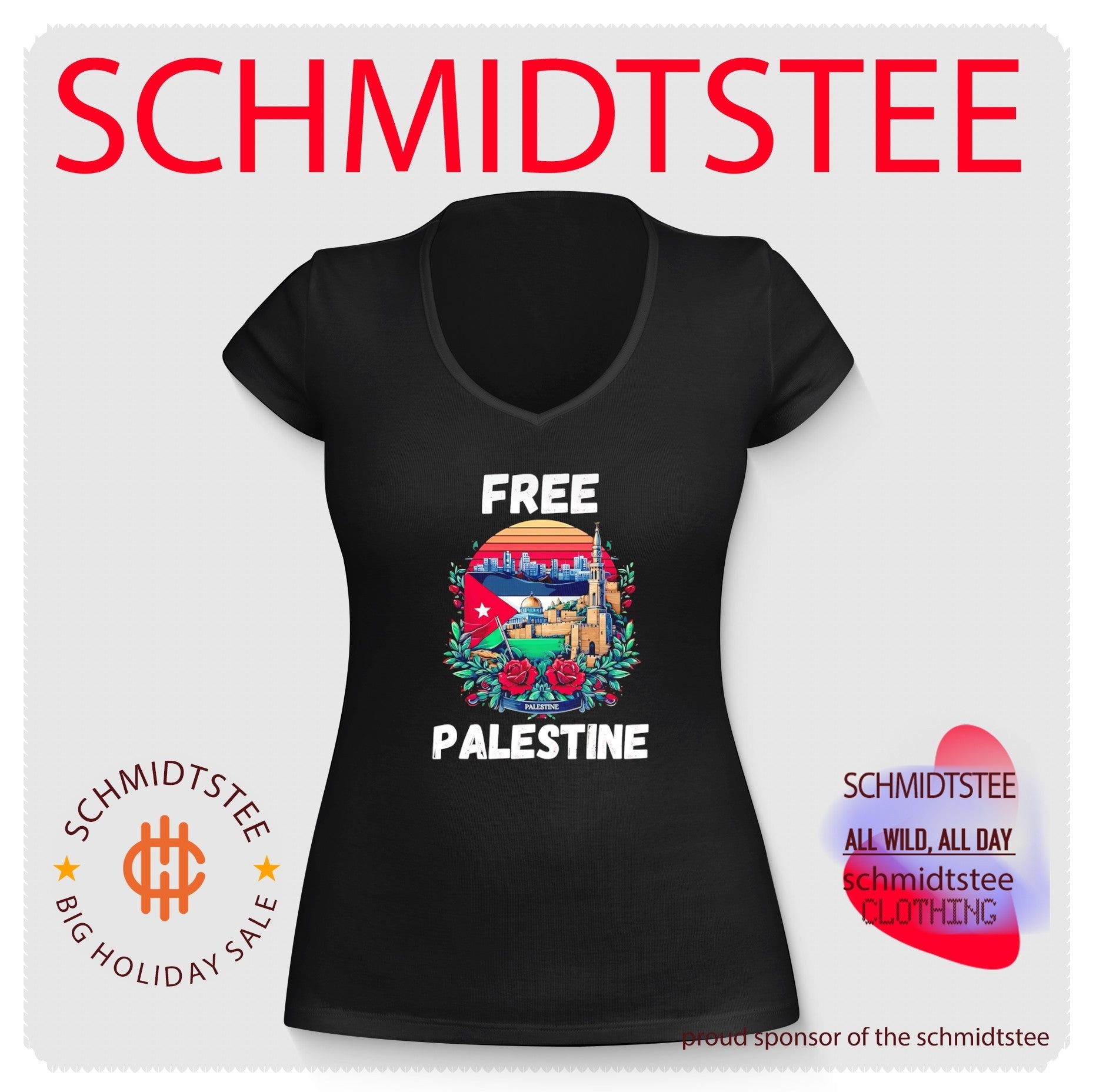 Free Palestine with Dome of the Rock and Floral Wreath shirt