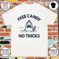Free candy no tricks trust the shark with the candy cane shirt