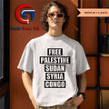 Free palestine Sudan Syria Congo T-shirt