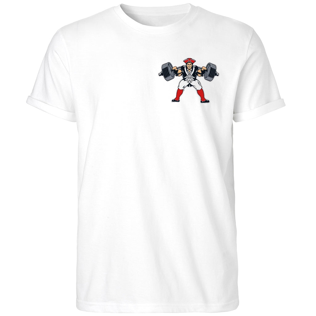 [Front+Back] Pat Patriot Colonial Barbell Shirt