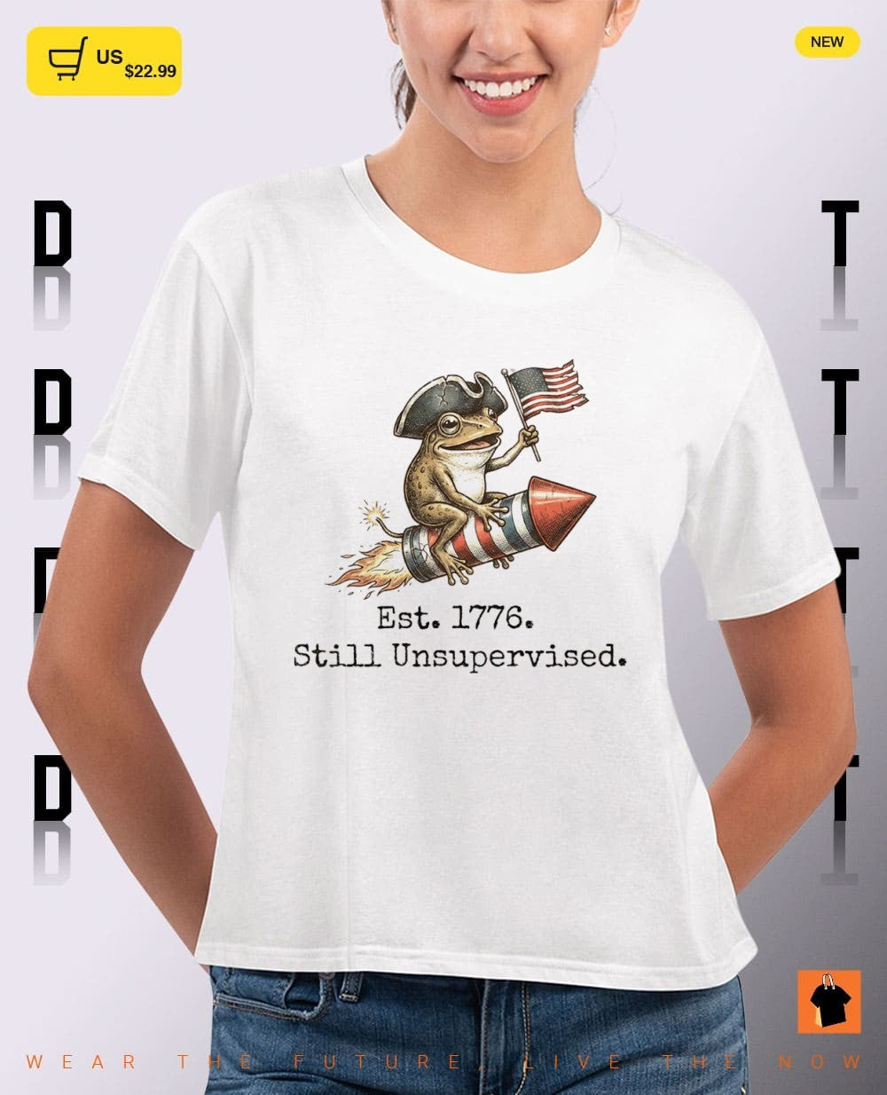 Funny Frog est 1776 still unsupervised American 250th Anniversary shirt