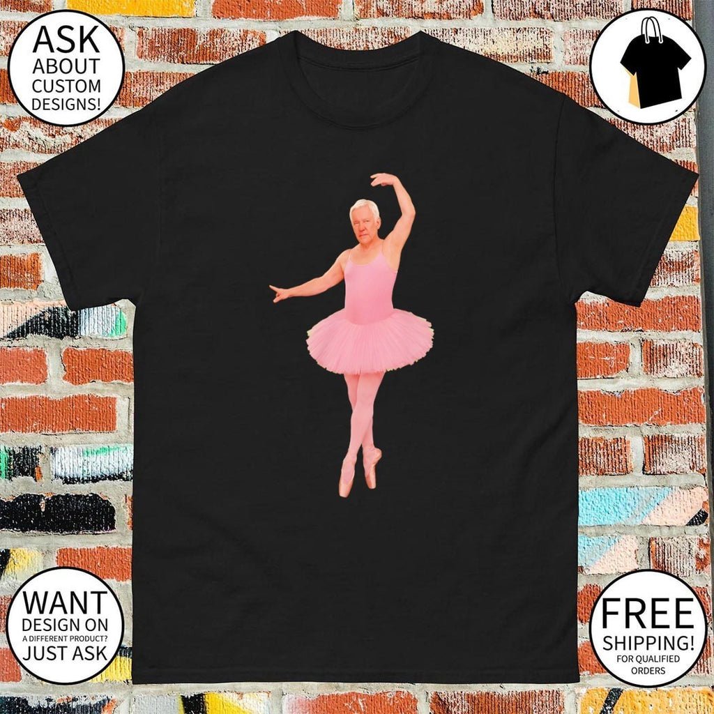 Geddy Lee wearing Pink Ballerina Alex Lifeson shirt