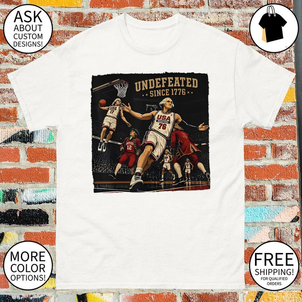 George Washington Basketball Vintage 1776 Vintage USA Graphic Undefeated 4th of July shirt