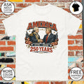 George Washington and Donald Trump America 1776 2026 250 Years men cotton shirt