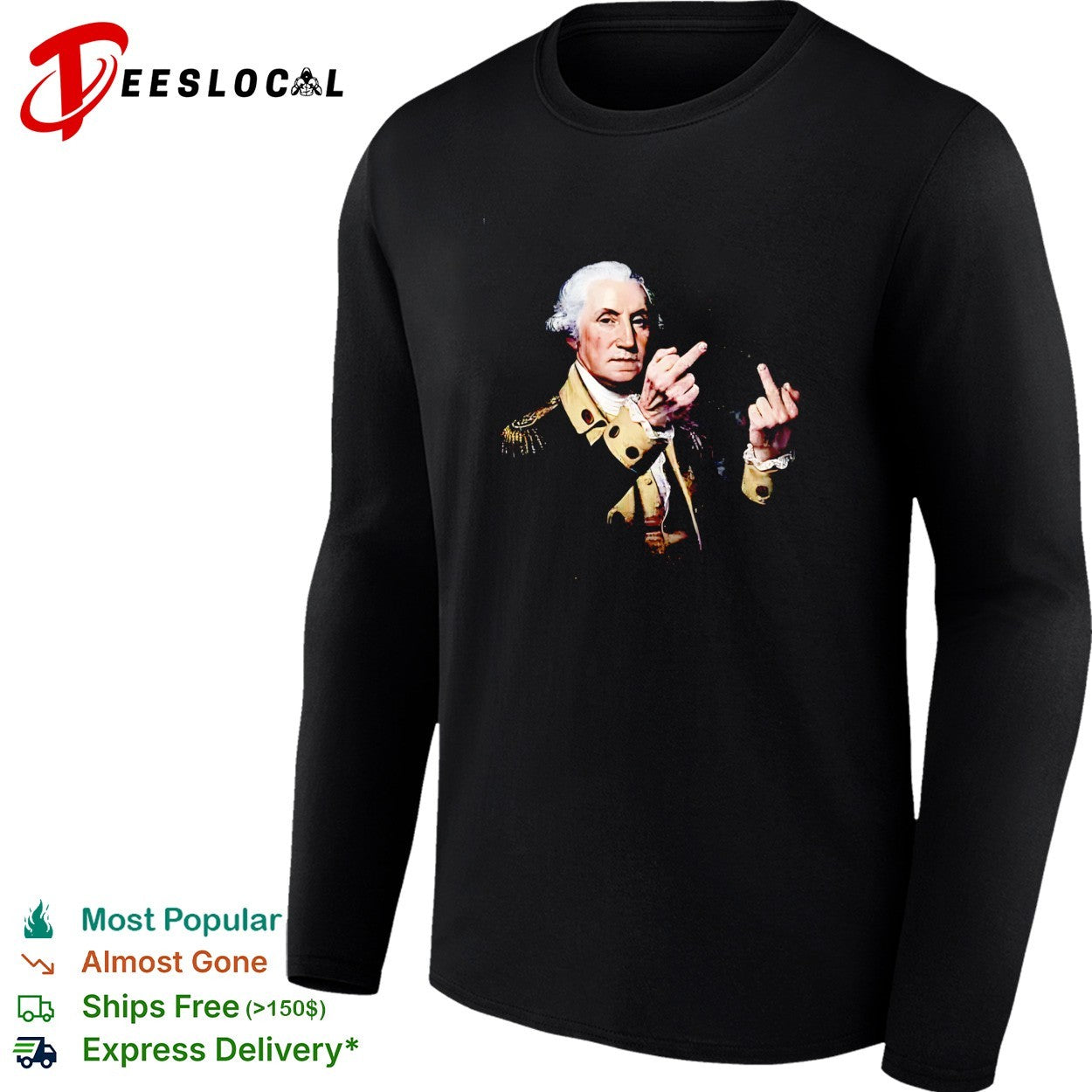 George Washington rude gesture funny shirt