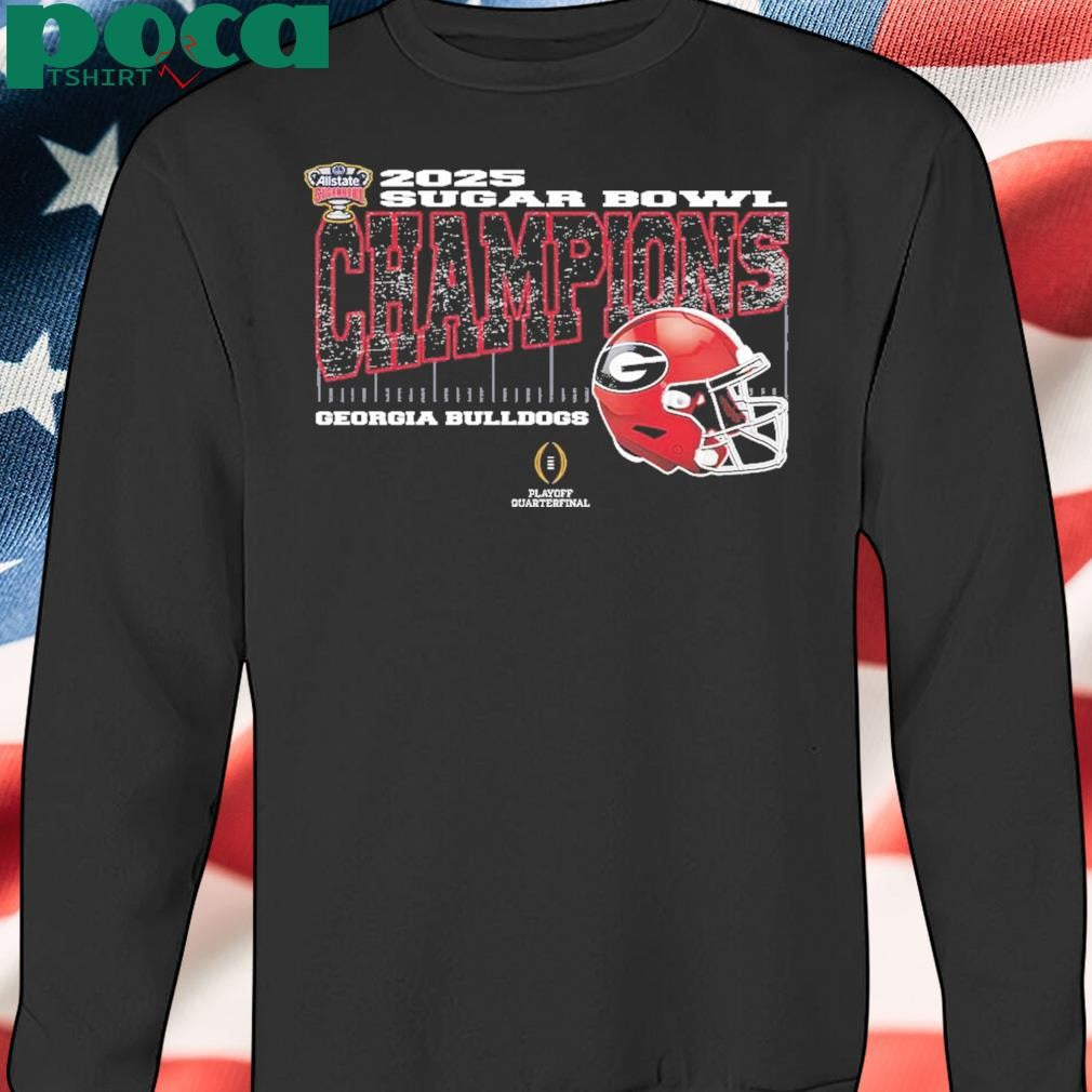 Georgia Bulldogs 2025 Sugar Bowl Champions College Football Playoff Quarterfinal Vintage Style With Helmet shirt