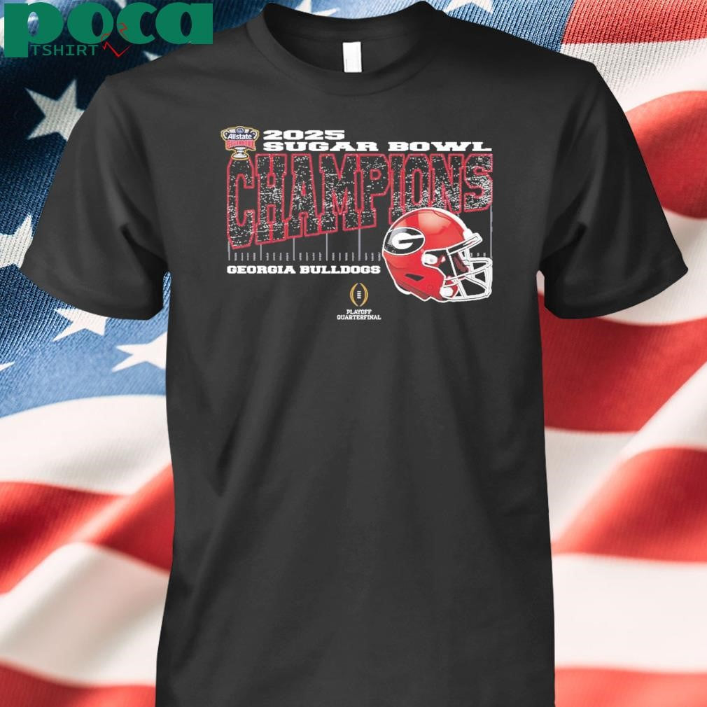 Georgia Bulldogs 2025 Sugar Bowl Champions College Football Playoff Quarterfinal Vintage Style With Helmet shirt