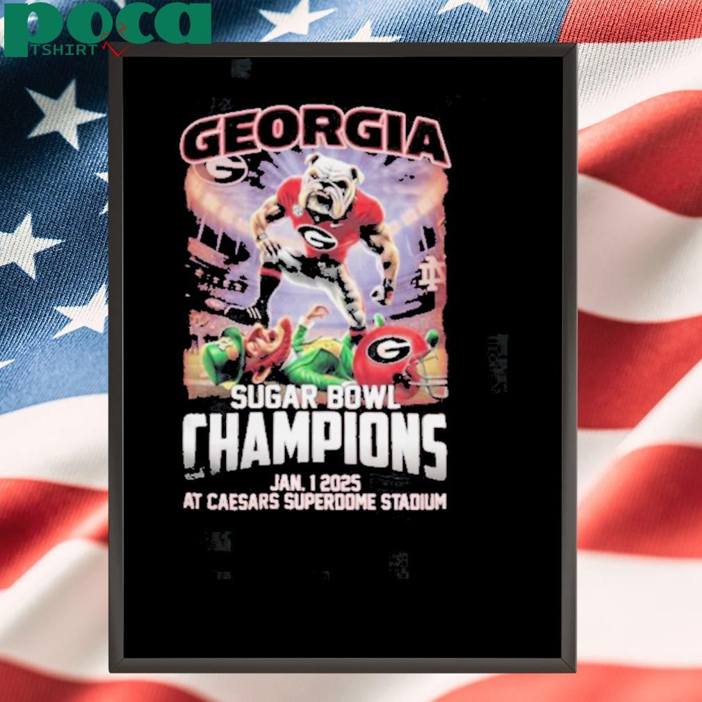 Georgia Bulldogs Sugar Bowl Champions Jan 1 2025 It’s Time At Caesars Superdome Stadium Mascot Shirt
