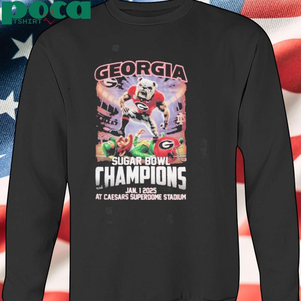 Georgia Bulldogs Sugar Bowl Champions Jan 1 2025 It’s Time At Caesars Superdome Stadium Mascot Shirt