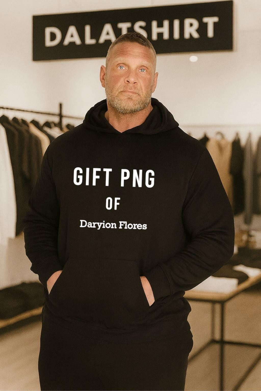 Gift PNG Of Daryion Flores shirt