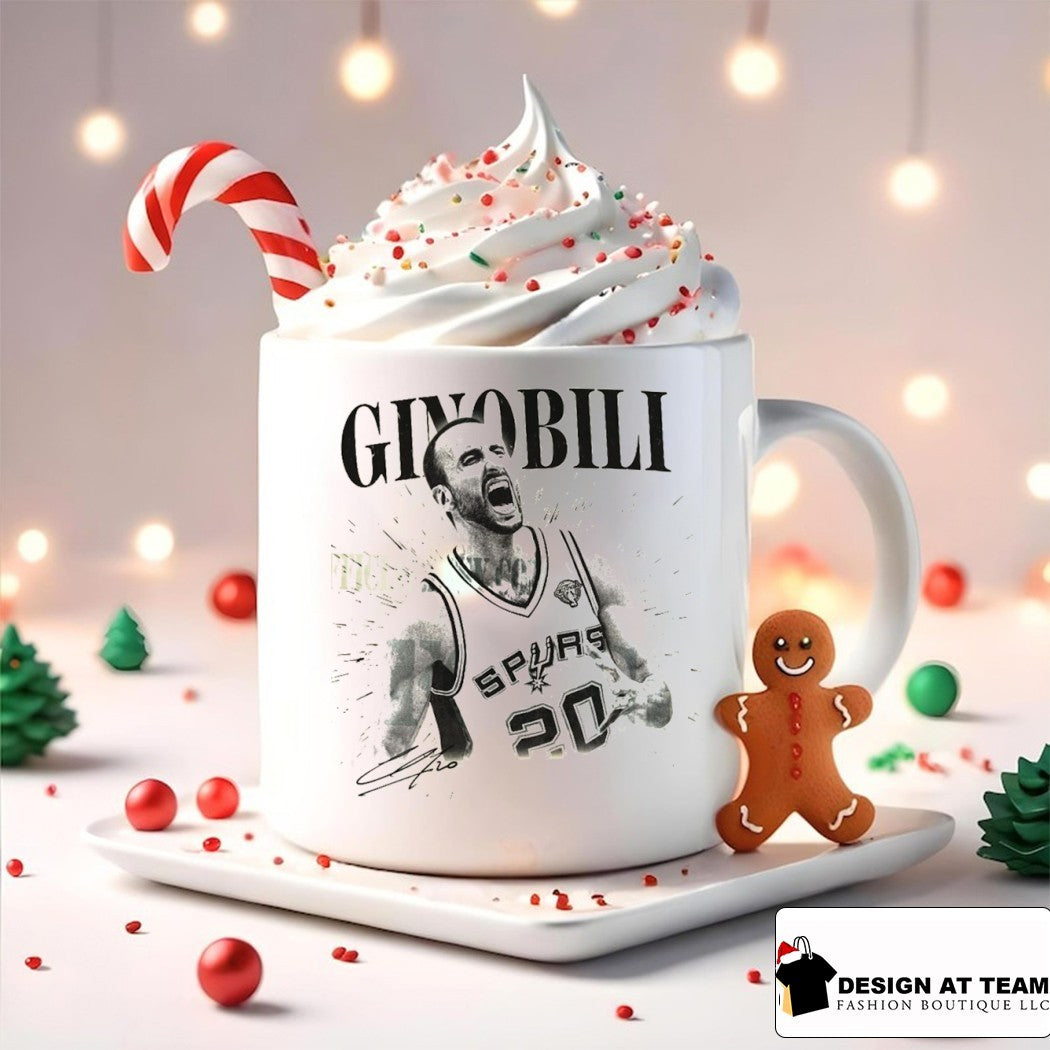 Ginobili Retro Spurs Basketball Graphic shirt