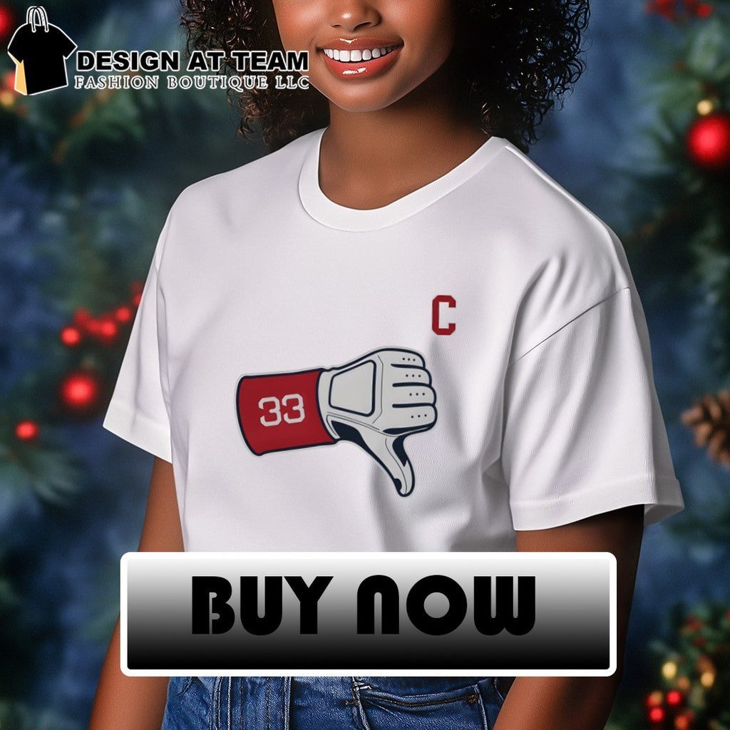 Glove Thumbs Down Hunter Gaddis 33 Cleveland Guardians Baseball MLB 2026 shirt