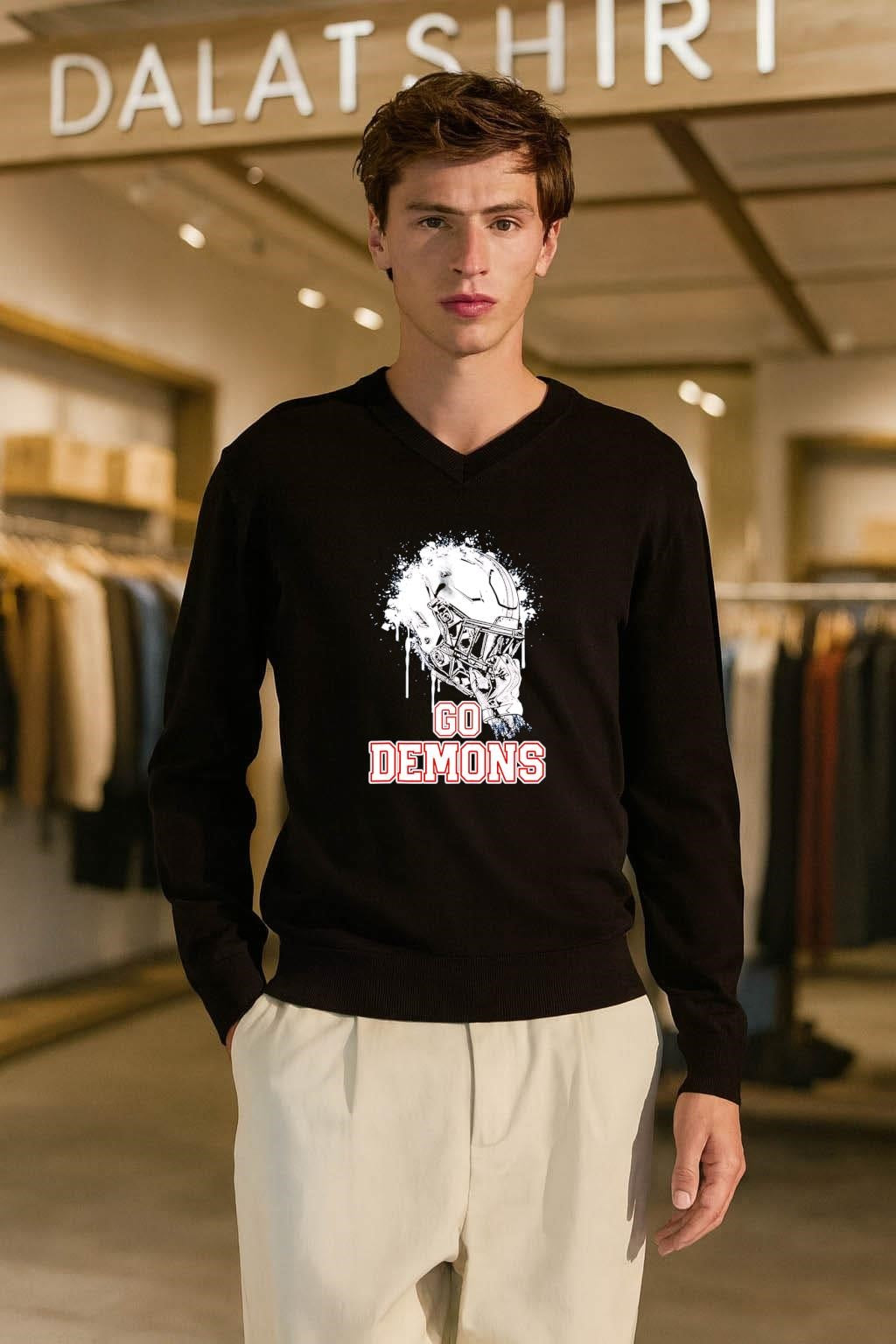Go Demons Football Helmet Splash shirt