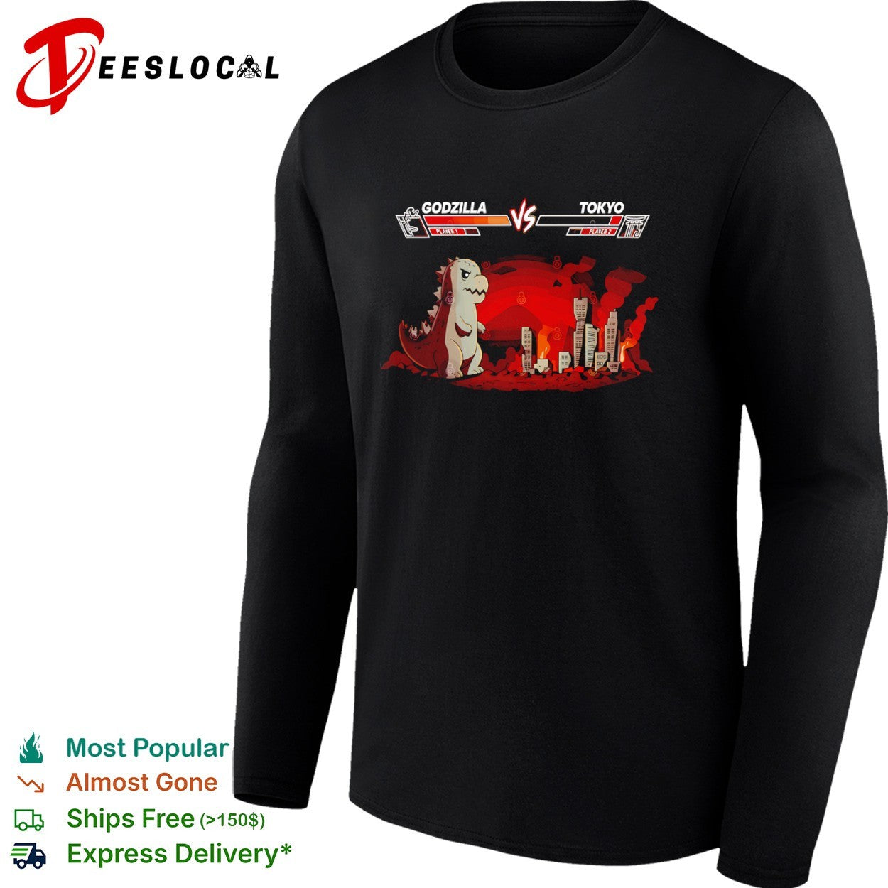 Godzilla vs Tokyo Fighting Game Parody Video Game shirt