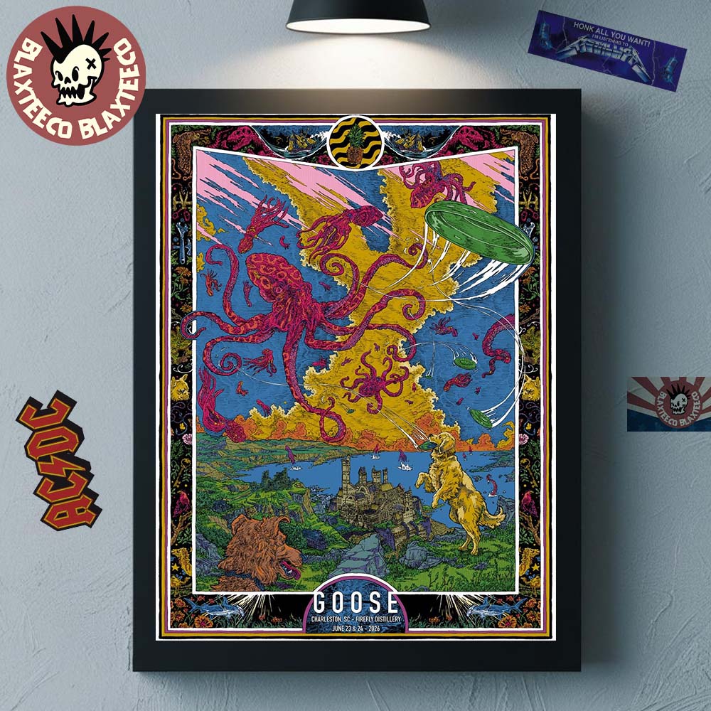 Goose Charleston South Carolina 2026 Additional Concert Poster At Firefly Distillery On June 23 And 24 2026 Art By Kit Layfield Poster Canvas