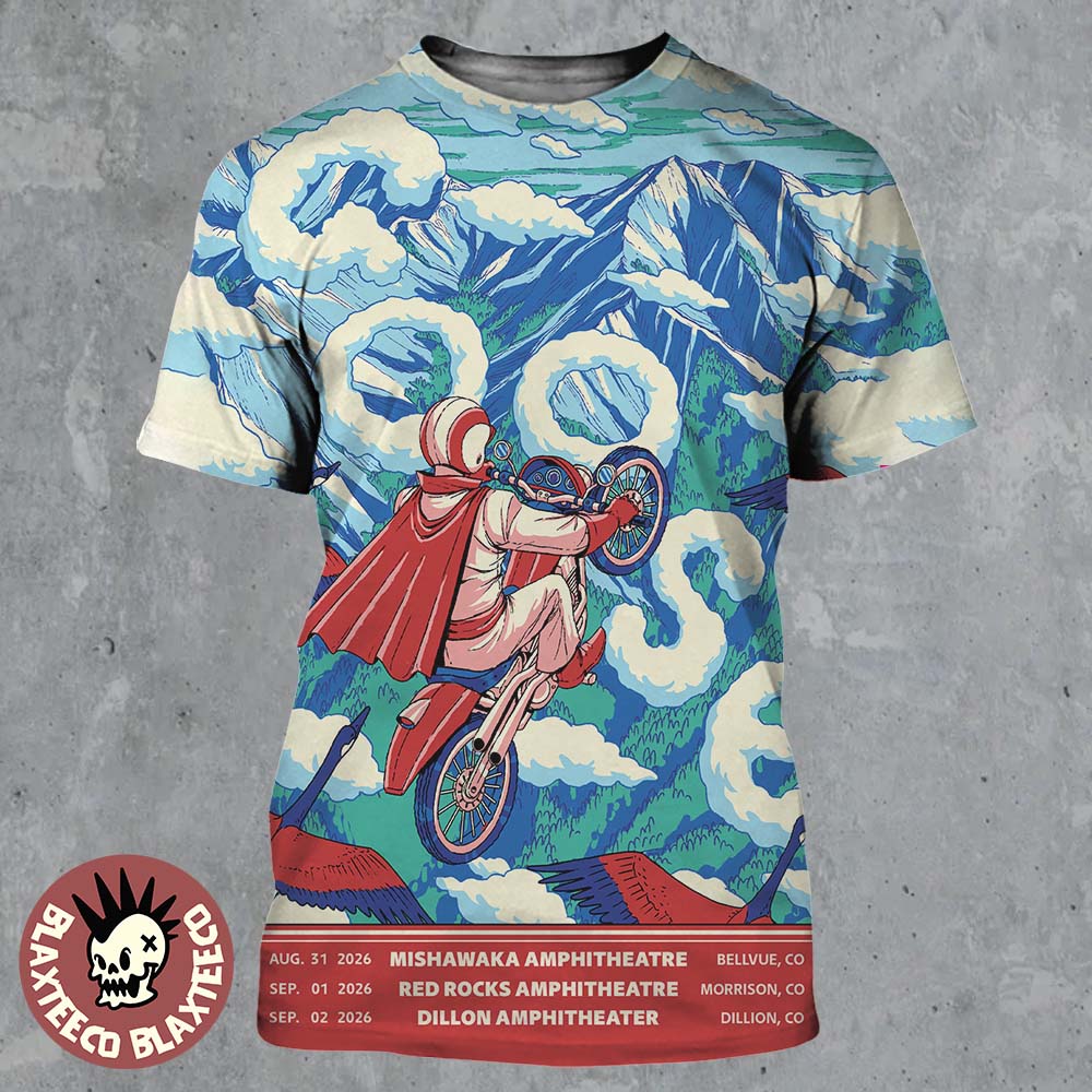 Goose Colorado Run Shows 2026 Mishawaka Amphitheatre Red Rocks Amphitheatre And Dillon Amphitheater From August 31 To September 2 2026 3D Shirt