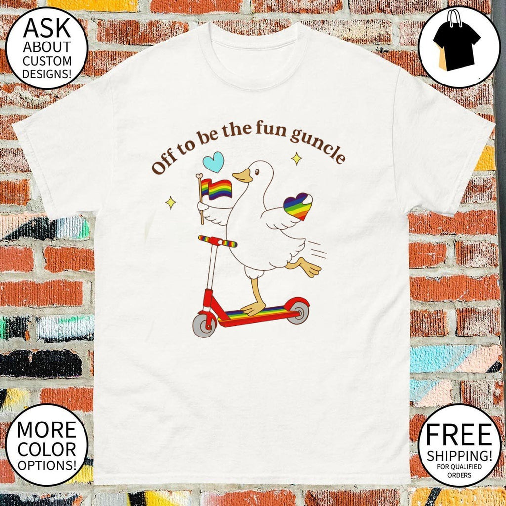 Goose on Scooter off to be the fun guncle shirt