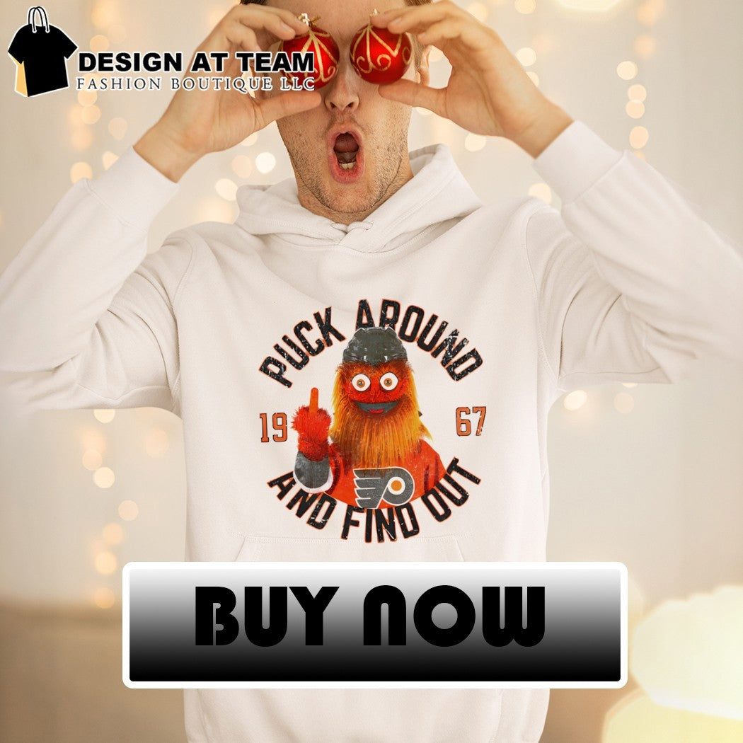 Gritty middle finger Puck Around and Find Out Philadelphia Flyers Hockey 1967 shirt
