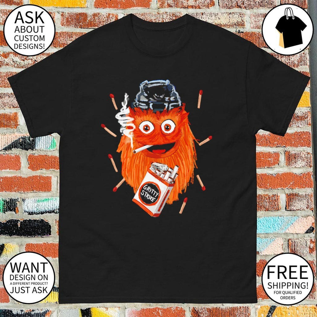Gritty smoking Gritty Strike Philadelphia Flyers Hockey NBA shirt
