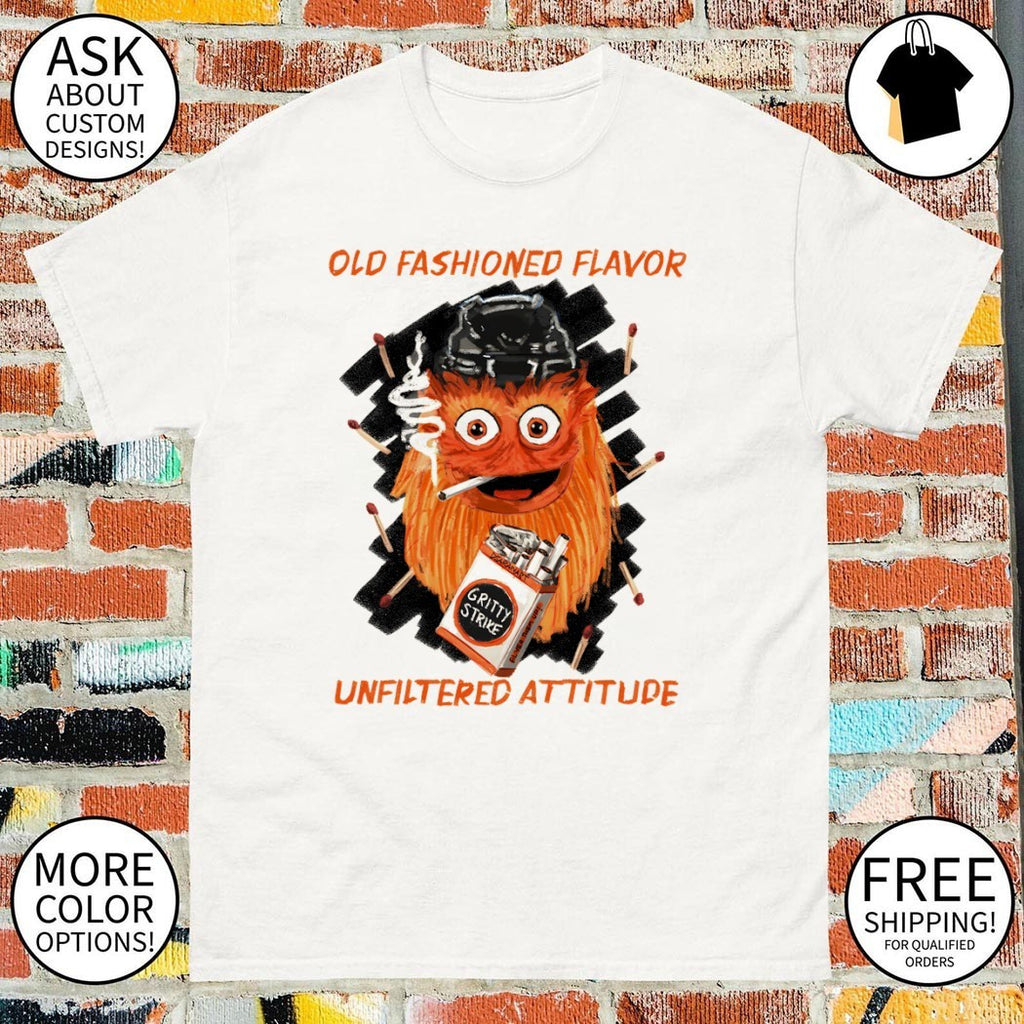 Gritty smoking Philadelphia Flyers Hockey Old Fashioned Flavor Unfiltered Attitude shirt