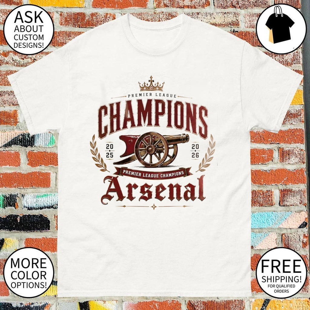 Gunners Arsenal FC Premier League Champions 2025 2026 shirt