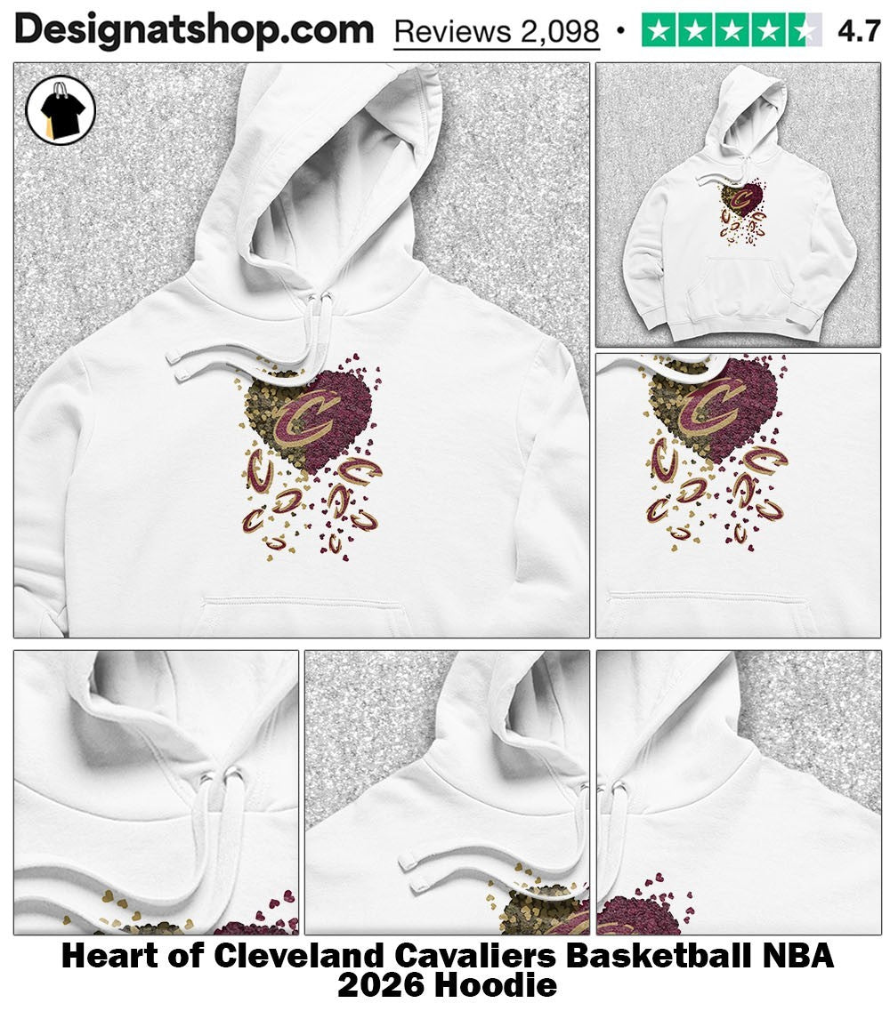 Heart of Cleveland Cavaliers Basketball NBA 2026 shirt