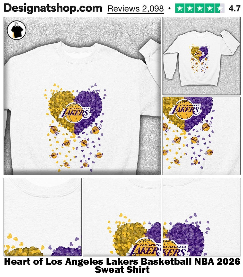 Heart of Los Angeles Lakers Basketball NBA 2026 shirt