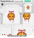 Hell Shell parody logo shirt