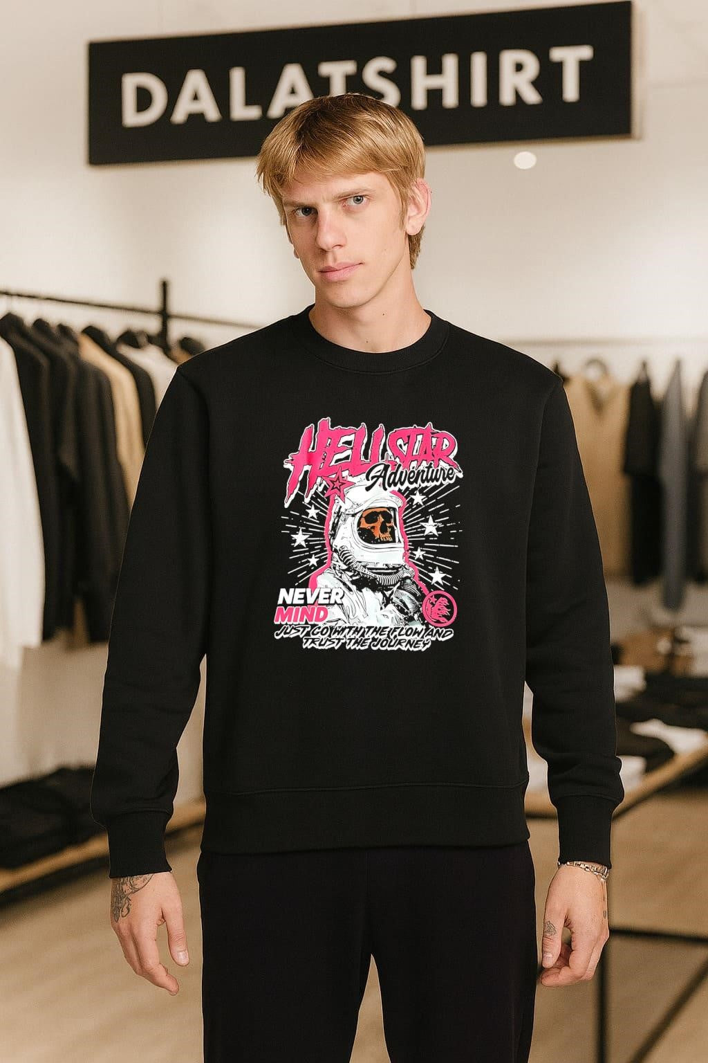 Hell Star Adventure Astronaut Skull Never Mind shirt